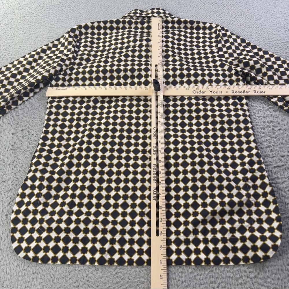 Hinson Wu Charlotte Top Womens Small Black White Geometric 3/4 Sleeve Tunic - Picture 7 of 9